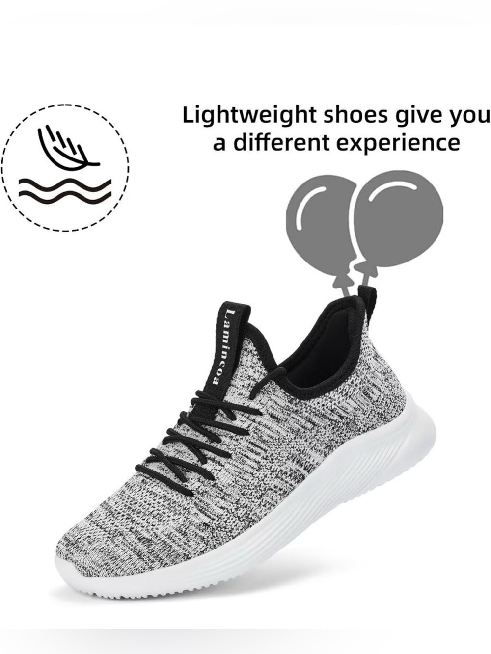 Lamincoa Womens Slip On Walking Shoes Road Running Lightweight Mesh Sneakers